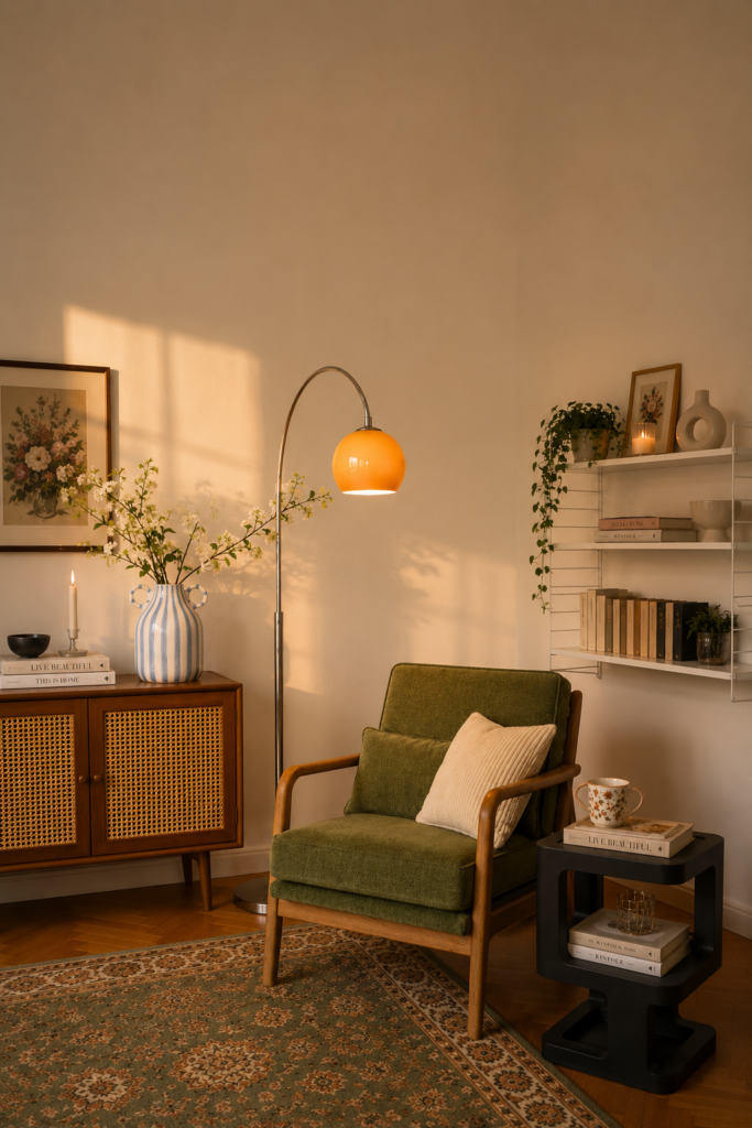 Cozy Reading Corner Ideas Vintage-Inspired Living Room Decor