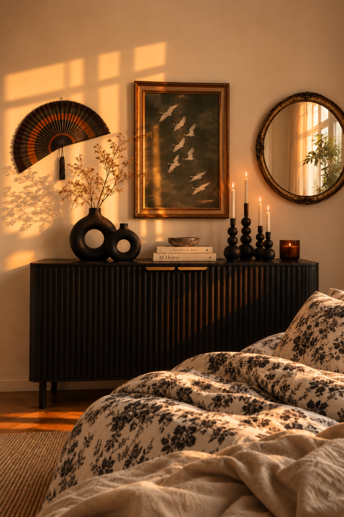 Cozy Black Bedroom Decor | Black Nouveau Bedroom Inspiration